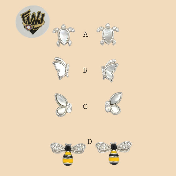 (2-3062) 925 Sterling Silver - Animal Stud Earrings. - Fantasy World Jewelry