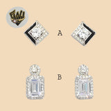 (2-3131) 925 Sterling Silver - Square Zircon Stud Earrings. - Fantasy World Jewelry