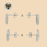 (2-3110) 925 Sterling Silver - Circle Zircon Stud Earrings. - Fantasy World Jewelry