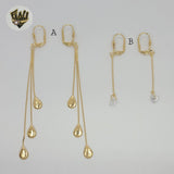 (1-1233) Gold Laminate - Long Earrings - BGF - Fantasy World Jewelry