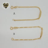 (1-0941) Gold Laminate - 2mm Plate Bracelet - BGF - Fantasy World Jewelry