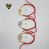 (1-60099) - Gold Plated Red String Bracelet (CZ Stone) - Fantasy World Jewelry