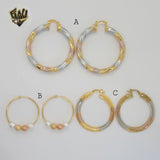 (1-2769) Gold Laminate - Three Tone Hoops - BGO