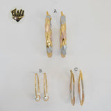 (1-2769) Gold Laminate - Three Tone Hoops - BGO