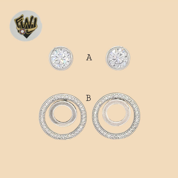 (2-3074) Plata de Ley 925 - Aretes con Circonitas. 