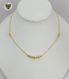 (1-6471-A) Gold Laminate - Adjustable Beads Necklace - BGF - Fantasy World Jewelry