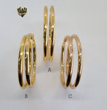 (1-2861) Gold Laminate - Plain Hoops - BGO - Fantasy World Jewelry