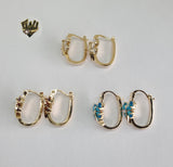 (1-2955) Gold Laminate - Butterflies Hoops - BGO - Fantasy World Jewelry