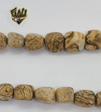 (MBEAD-08) 10mm Jasper Bead - Rectangular - Fantasy World Jewelry