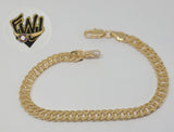 (1-0450) Gold Laminate Bracelet - 5.5mm Double Curb Link - 7" - BGF - Fantasy World Jewelry