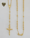 (1-3336-1) Gold Laminate - 3mm Our Lady of Charity Rosary Necklace - 17.5" - BGO.