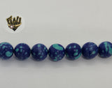 (MBEAD-20) 10mm Lapiz Azul Bead - Round - Fantasy World Jewelry
