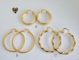 (1-2731-B) Gold Laminate Hoops - BGO - Fantasy World Jewelry