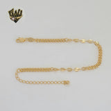 (1-0729) Gold Laminate - 4mm Curb Link Puff Bracelet - 7" - BGF