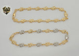 (1-0100) Gold Laminate - 6mm Elephant Link Anklet - 10" - BGF