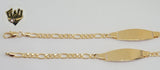 (1-60075) Gold Laminate -4.5mm Figaro Link Men Bracelet w/Plate - 8" - BGF - Fantasy World Jewelry
