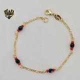 (1-0694) Gold Laminate Bracelet - 2mm Link Azabache Bracelet - 7" & 7.5" - BGF - Fantasy World Jewelry