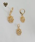 (1-6074) Gold Laminate - Zircon Flower Set - BGF