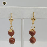 (1-1094) Gold Laminate - Stone Earrings - BGO - Fantasy World Jewelry