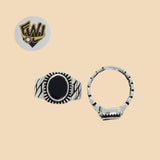 (2-5283) 925 Sterling Silver - Onyx Stone Men Ring - Fantasy World Jewelry
