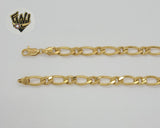 (1-1984) Gold Laminate - 7.5mm Alternative Figaro Link Chain - BGO