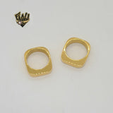 (4-0008) Stainless Steel - Square Band Ring.