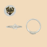 (2-5084) 925 Sterling Silver - Zircon Star Ring - Fantasy World Jewelry
