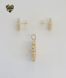 (1-6375) Gold Laminate - Zircon Flower Set - BGF