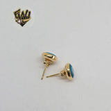 (1-1197) Gold Laminate - Blue Eyes Studs Earrings - BGF - Fantasy World Jewelry