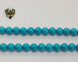 (MBEAD-60) 6mm Blue Turquoise Bead - Round - Fantasy World Jewelry