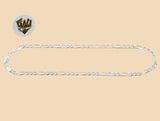 (2-0102) 925 Sterling Silver - 3mm Figaro Anklet - 10" - Fantasy World Jewelry