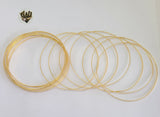 (1-4015-1) Gold Laminate - 1mm Bangles w/Design -7pieces - BGO - Fantasy World Jewelry