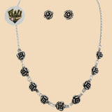 (2-66086) 925 Sterling Silver - 2mm Link Flower Set. - Fantasy World Jewelry