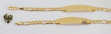 (1-60079) Gold Laminate - 7.5mm Figaro Link Men Bracelet w/Plate - 9" - BGF - Fantasy World Jewelry