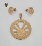 (4-9099) Stainless Steel - CZ Circle Set. - Fantasy World Jewelry