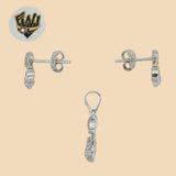 (2-6340) 925 Sterling Silver - Cherry Zircon Set. - Fantasy World Jewelry