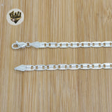 (2-8131) 925 Sterling Silver - 4.3mm Diamond Cut Marine Link Chains. - Fantasy World Jewelry