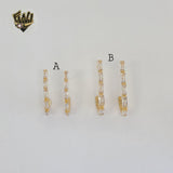 (1-2685) Gold Laminate - Zircon Half Hoops - BGF