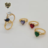(1-3090) Gold Laminate - Zircon Heart Ring - BGO
