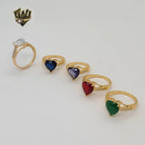 (1-3090) Gold Laminate - Zircon Heart Ring - BGO