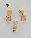 (1-6434) Gold Laminate- Square Set - BGF - Fantasy World Jewelry