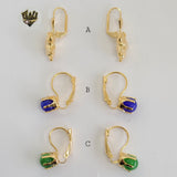 (1-1147) Gold Laminate - Dangle Earrings - BGF - Fantasy World Jewelry