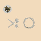 (2-5112) 925 Sterling Silver - Double Zircon Ring - Fantasy World Jewelry