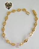 (1-0763) Gold Laminate - 6mm Alternative Link Bracelet - 8" - BGO - Fantasy World Jewelry