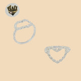 (2-5016) 925 Sterling Silver - Heart Plain Ring.
