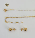 (4-7073) Stainless Steel - 2mm Abalone Set - 18". - Fantasy World Jewelry