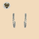 (2-4111) 925 Sterling Silver - Greek Style Half Hoops.