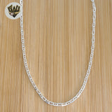 (2-2568) 925 Sterling Silver - 3mm Paper Clip Link Chain.