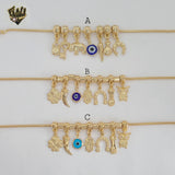 (MBRA-27) Gold Laminate - Charms Bracelet - 7.5" - BGF