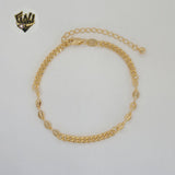 (1-0729) Gold Laminate - 4mm Curb Link Puff Bracelet - 7" - BGF